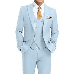 Aowdoy Men's Suits 3 Piece Slim Fit Tuxedo Suit One