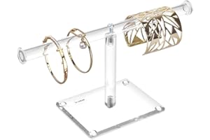 MOOCA Premium Acrylic Round Jewelry Display Tree Stand - Bracelet Holder, Necklace Organizer, and Clear Jewelry Presentation
