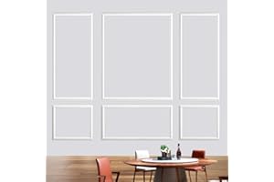 Gaahing 6 Sets Premade Accent Wall Molding Kit, Pre-Cut Wainscoting Panels, Ready to Assemble Chair Rail Moulding for Interior Decoration