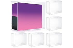 Yexiya 6 Pack ETB Protector Case Compatible with Elite Trainer Box, PET Plastic Case 7.6 x 6.6 x 3.5 Inch 0.50mm Thick Clear Display Booster Box for ETB Storage Collectors Gift Cards