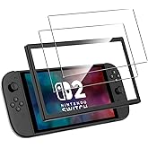 Natbok 2 Pack Compatible with Nintendo Switch 2 Screen Protector,with Alignment Frame,9H Tempered Glass Film,HD Clear Scratch Resistant,Bubble-Free for Nintendo Switch 2 Retro Game Screen Protector