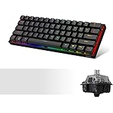 DIERYA DK61E 60% Mechanical Gaming Keyboard, RGB Backlit Wired PBT Keycap Waterproof Type-C Mini Compact 61 Keys Computer Key