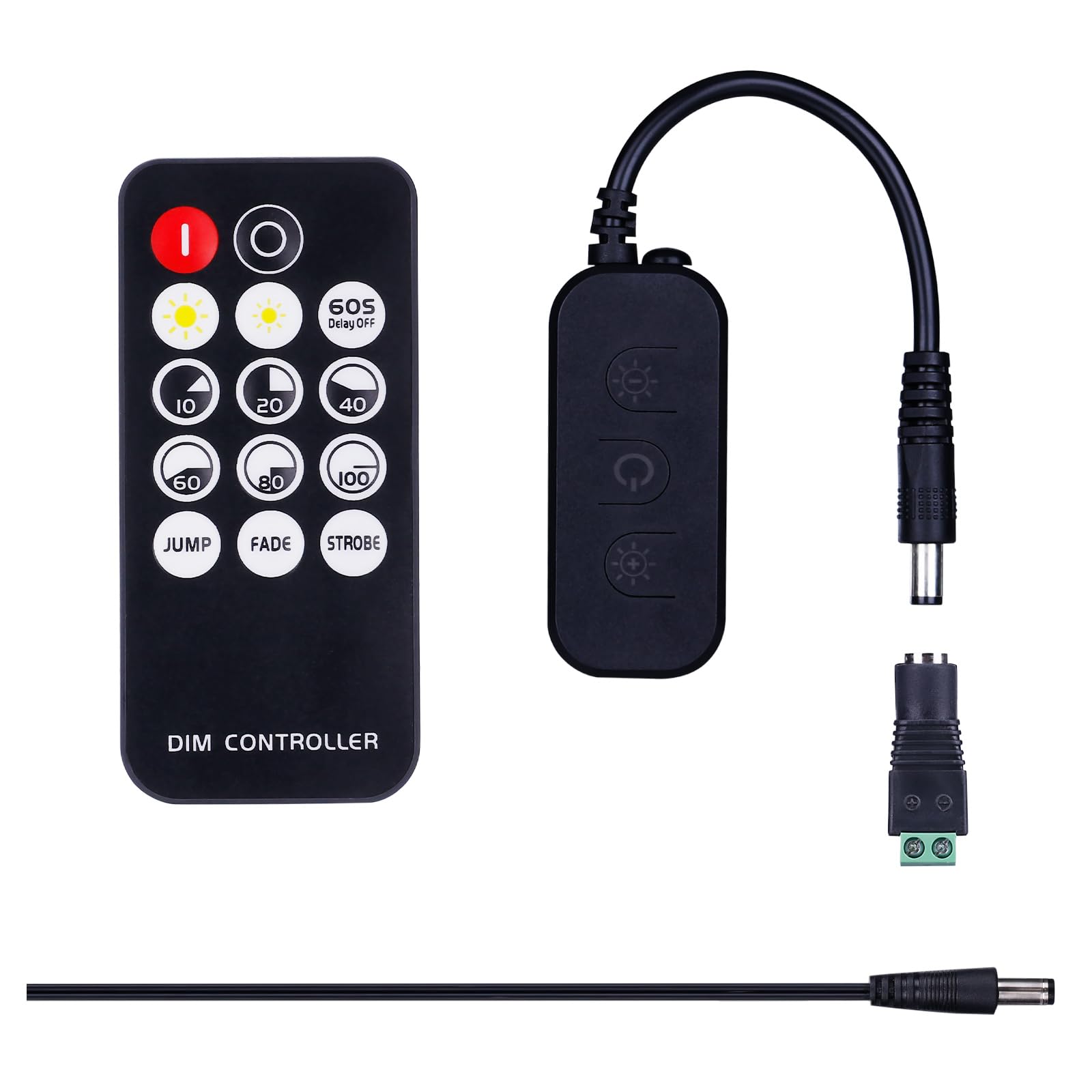 GOMING 5V 12V 24V RF Mini LED Dimmer Controller Dimmer Switch Maximum Output Current 6A Wireless 14-key Remote Control Suitable for LED Strips — image 1