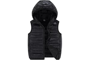 AIMAOMI Boys Girls Puffer Down Flash Vest Toddler Kids Hooded Zip Bear Ear Sleeveless Jacket Winter Coat Outwear
