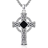 Taioiat Cross Necklace 925 Sterling Silver Cross Religious Pendant Jewelry Gifts for Women Men