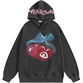 Aelfric Eden Cherry Washed Pullover Hoodies Embroidery Graphic Print Hooded Y2k Unisex Oversized Casual Street Sweatshirt