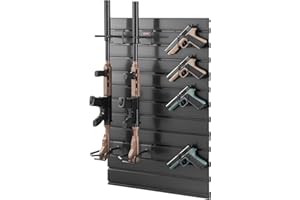 VEVOR Gun Rack, Wall Mount, Tactical Rifle Shotgun Handgun Storage, Heavy-Duty PVC Panels & Steel Wall Racks, Securely Holds 