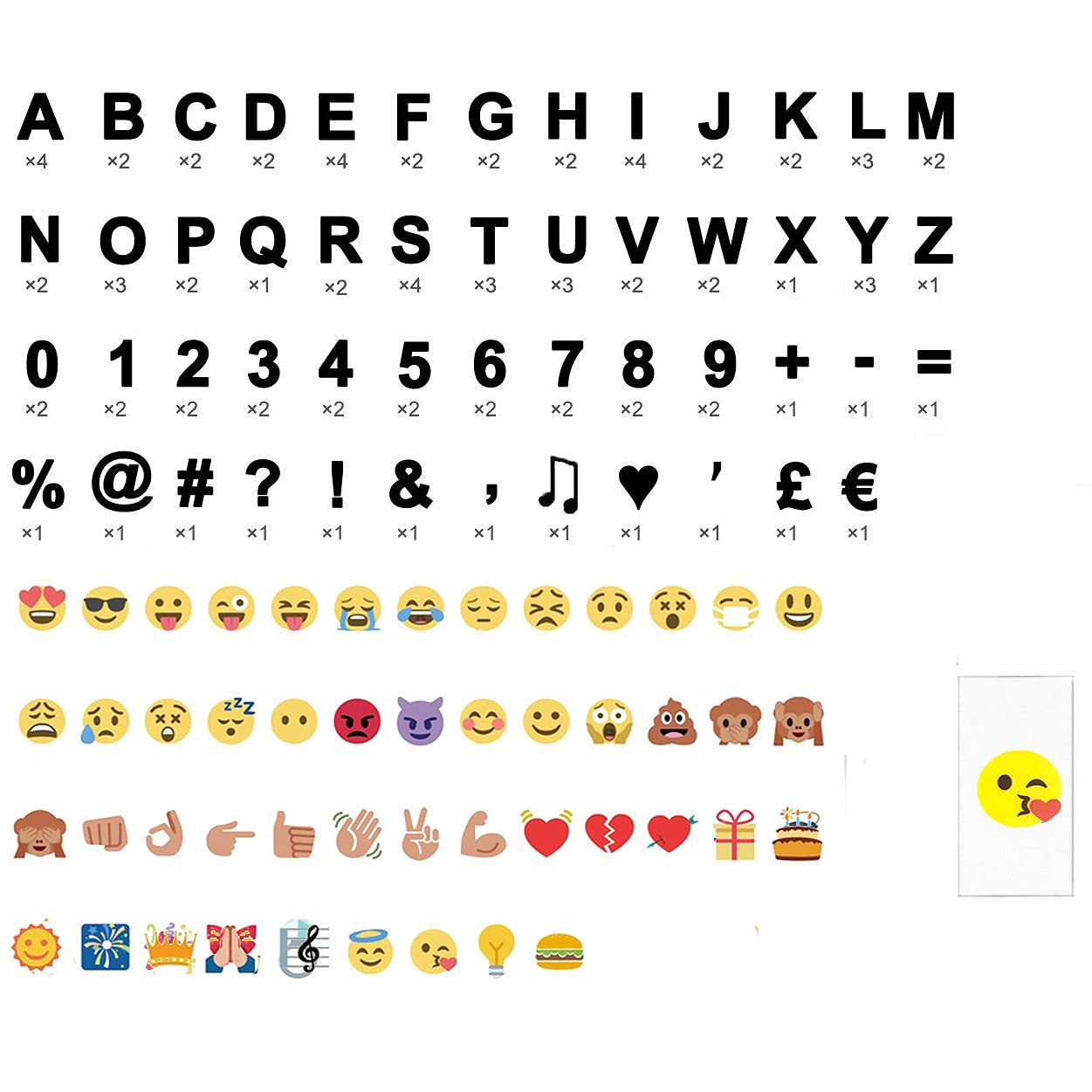 Cinematic Light up Sign Extra Letter Packs Cinema Style for A4 Light box (148pcs black)