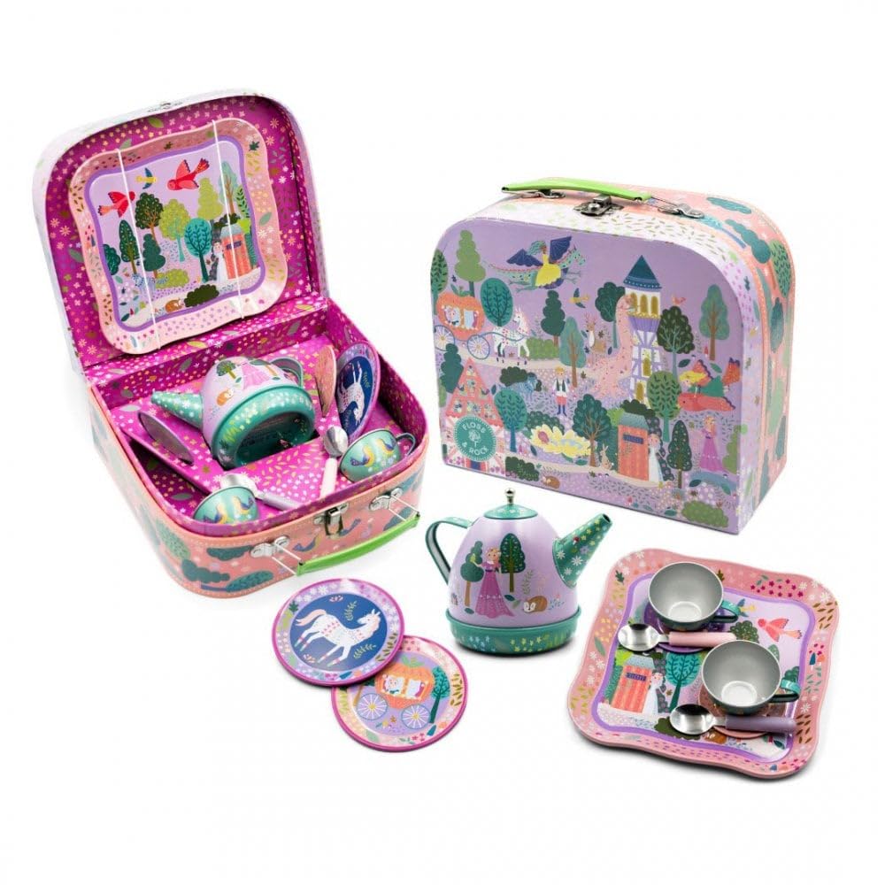 Floss & Rock Musical Tin Tea Set Fairy Tale