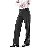 JOYCATCH Womens Work Pants Business Casual Straight Leg Stretch Pants Trousers Pull On Regular Slacks