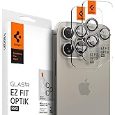 Spigen Camera Lens Screen Protector [GlasTR EZ Fit Optik Pro] Designed for iPhone 16 Pro Max/iPhone 16 Pro/iPhone 15 Pro Max/iPhone 15 Pro [Case Friendly] - Natural Titanium [2 Pack]