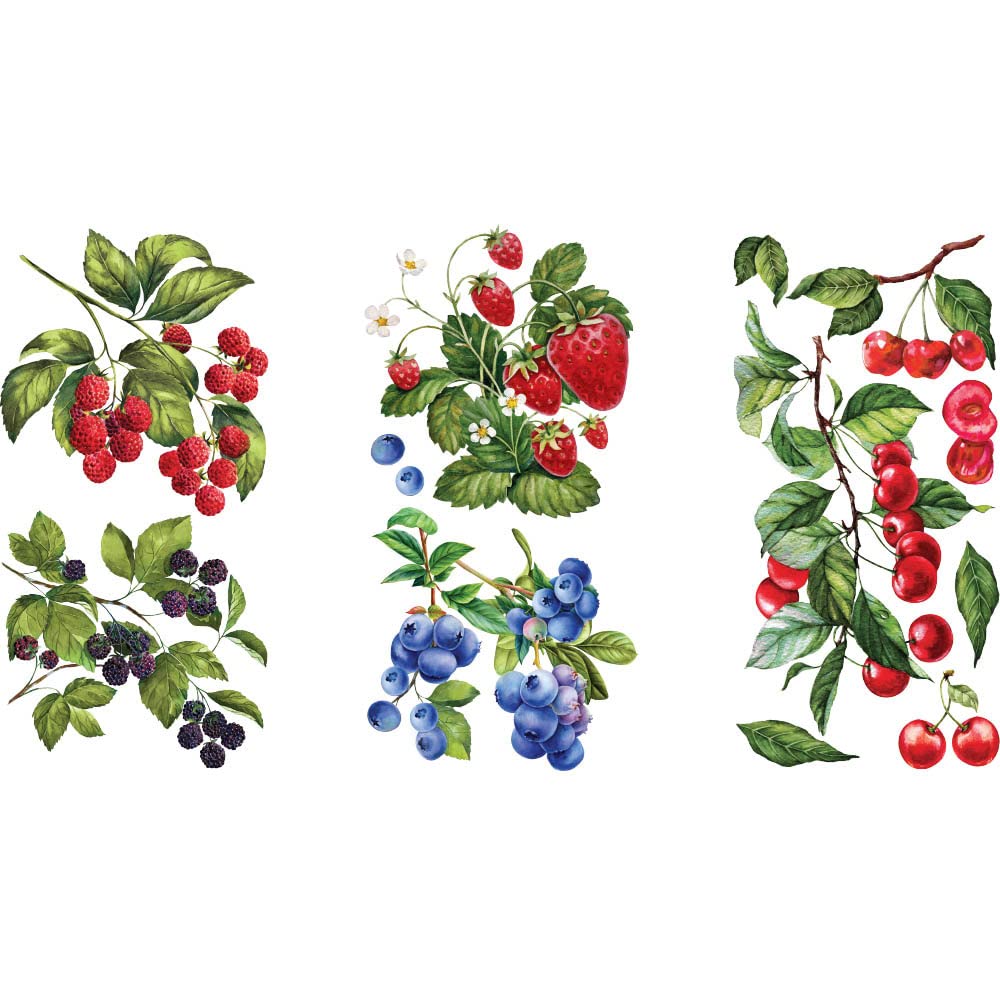 Prima Marketing Re-Design Decor Transfers 6"X12" 3/Sheets-Sweet Berries