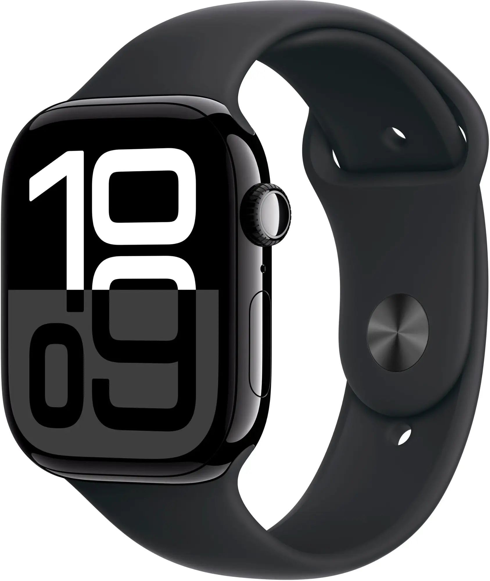 Apple Watch Series 10 [GPS + Cellular, 46mm] - Jet Black Aluminum Case with Black Sport Band, M/L (Renewed)