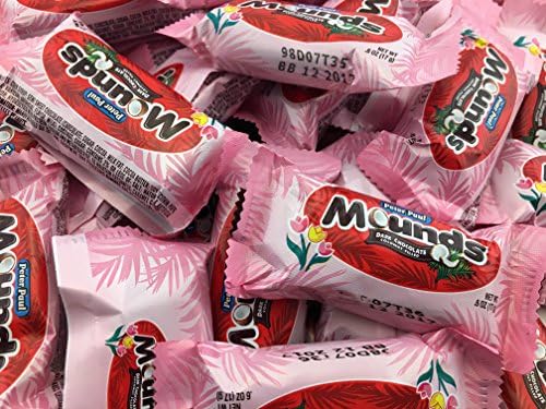 Mounds Candy Bars, Dark Chocolate Coconut Filled Snack Size Treats, 0.6 oz (Pack of 2.5 Pounds)