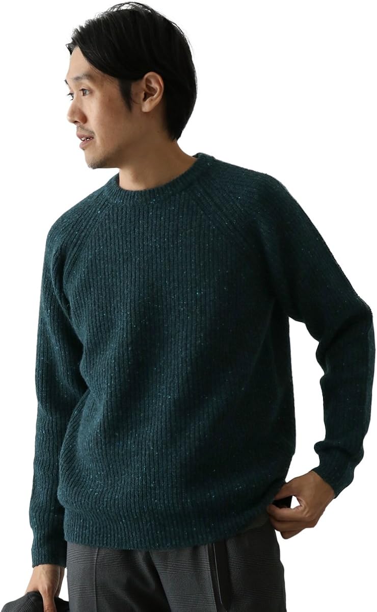 Amazon アーバンリサーチ ドアーズ セーター ネップクルーネックニット メンズ Green 38 セーター 通販