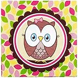 1st Birthday Owl Party Look Whoo's 1 Pink Lunch Napkins (16)