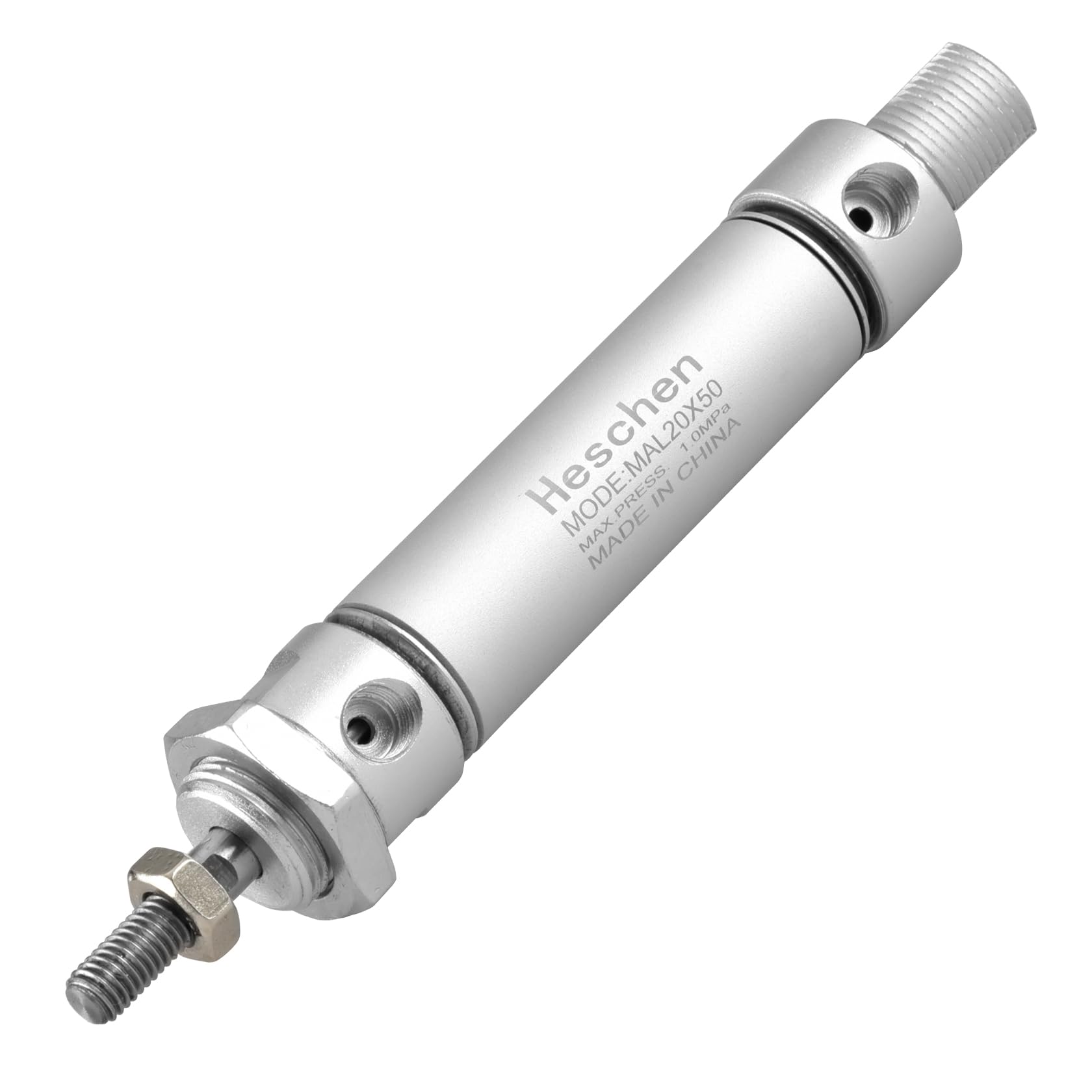 Heschen Pneumatic Slim Air Cylinder, MAL 20-50, PT1/8'' Port, 20mm Bore, 50mm Stroke, Double Acting