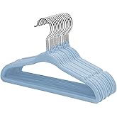 ManGotree Kids Velvet Clothes Hangers, Baby Childrens Hangers for Clothes Space Saving Non-Slip 15Pack (Blue)