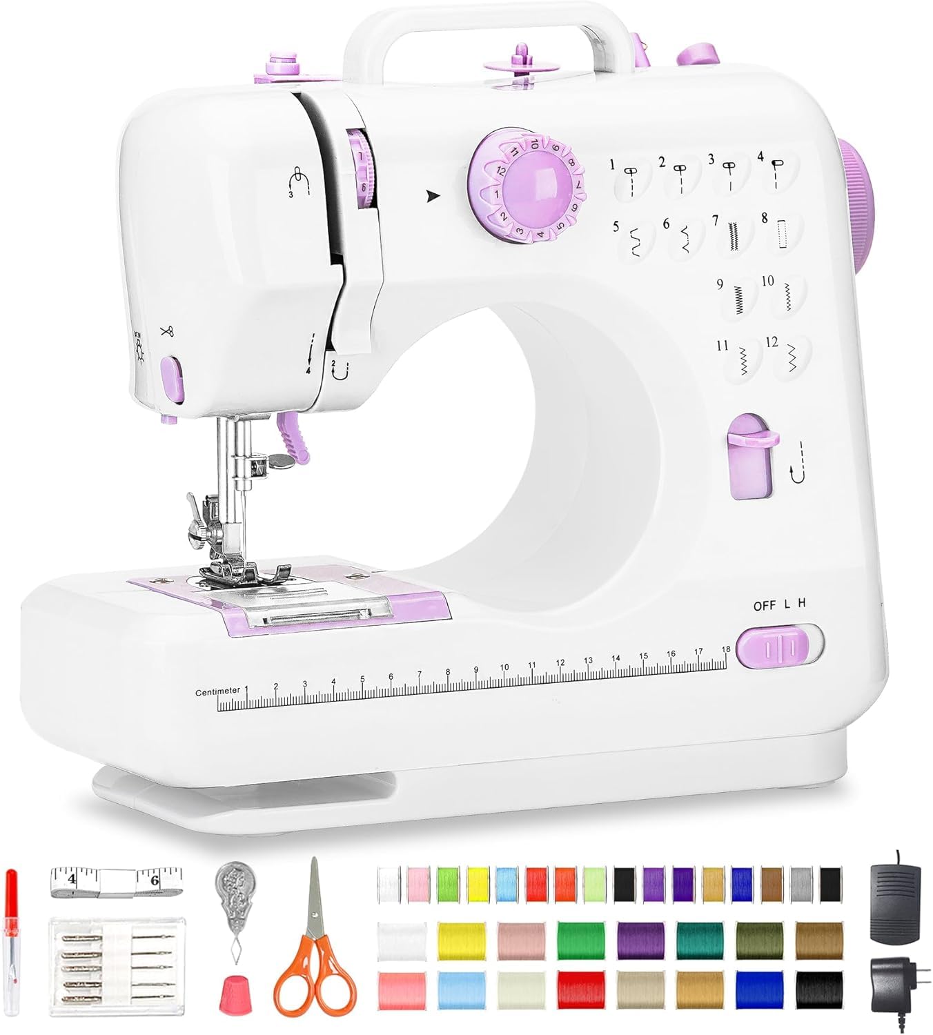 Photo 1 of Sea Punk Sewing Machine for Beginners, Mini Sewing Machine with 12 Built-in Stitches, Kids Sewing Machine with Foot Pedal, High-Low Speeds, Portable Sewing Machines and Sewing Enthusiasts (505)