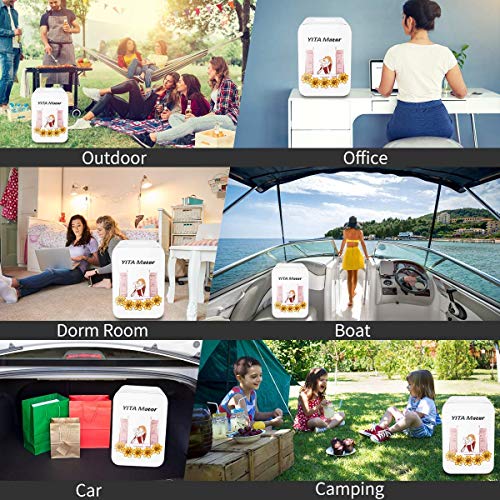 YITAMOTOR White Mini Fridge for Bedroom 10 Liter Desktop Fridge for