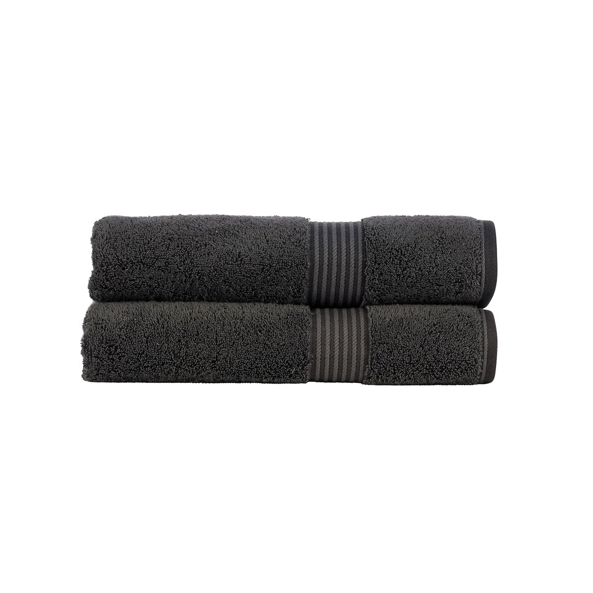 Christy Supreme Hygro 2 Bath Towels Set | Graphite Dark Grey | 100% Luxury Supima Cotton | Ultra Soft | Super Absorbent | 650GSM | Plush and Long Lasting