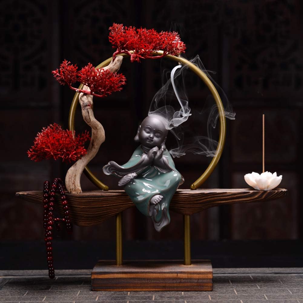 IncenseBurner Ceramic Backflow Creative Backflow Incense Burner Waterfall Backflow Incense Burner Holder Smoke Backflow Incense Burner for Tea Ceremony Yoga Ornament Decorations-l 38x8x33cm