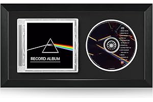 Allenkwok CD Display Frame for Discs & Cases – EVA Foam Slot, Black Flocked Fabric – Home Decor Desktop and Wall Mountable (7.7" x 14.4")