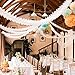 Mexlor Hanging Garland Four-Leaf Tissue Paper Flower Garland Reusable Party Streamers for Party Wedding Decorations, 11.81 Feet/3.6M Each, Pack of 6 (White)