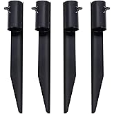Steel Torch Stakes for Tiki Torches, Freestanding Poles and Solar Lights, 10inch Torch Stand Stakes Outdoor Light Stakes Garden Stakes for Lights (4 Pack)