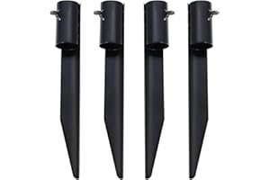 HOQQF Steel Torch Stakes for Tiki Torches, Freestanding Poles and Solar Lights, 10inch Torch Stand Stakes Outdoor Light Stakes Garden Stakes for Lights (4 Pack)