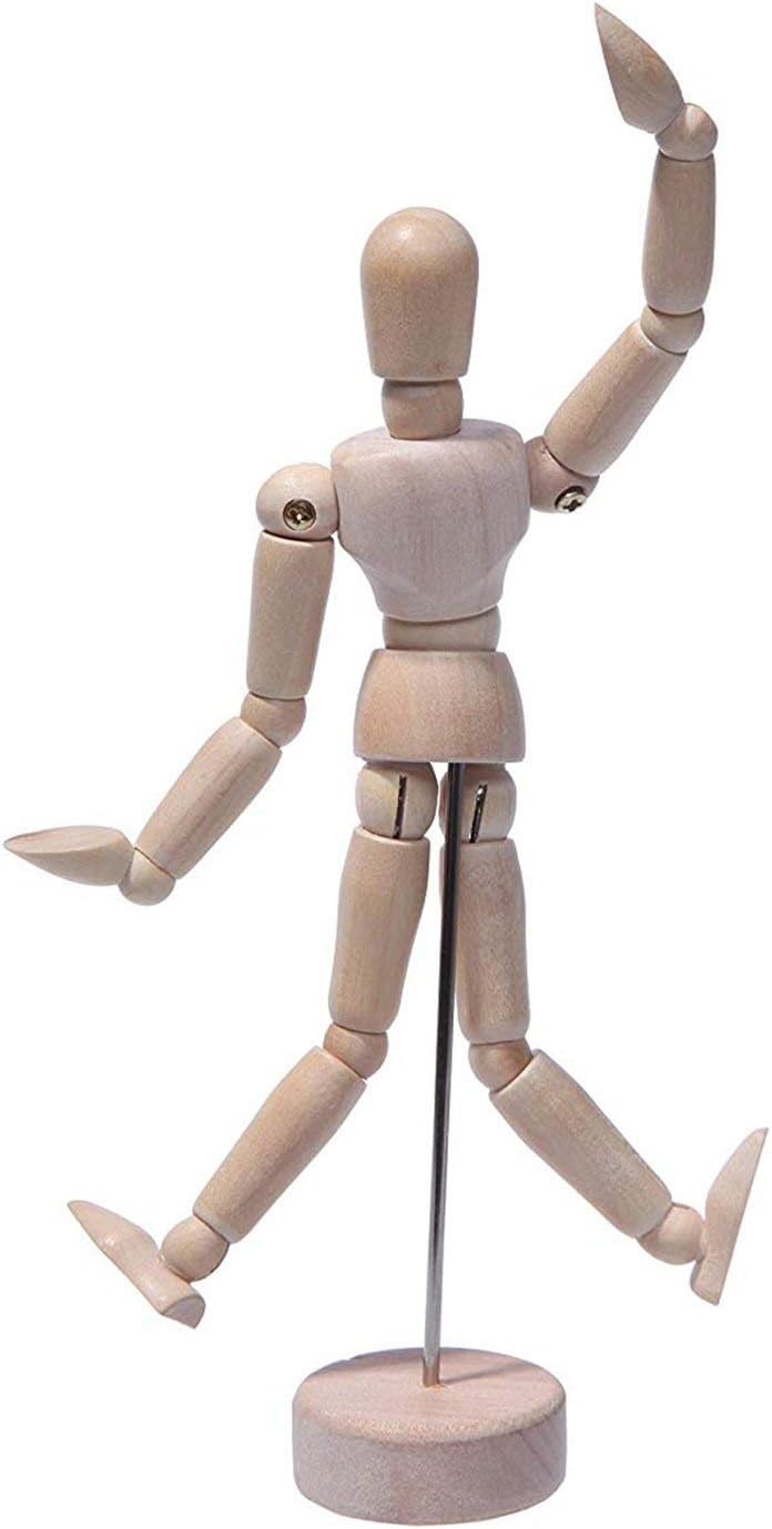 Bianyo 1Pc Artists Wooden Manikin Movable Limbs Human Joints Manakin Mannequin (5.5 Inches)
