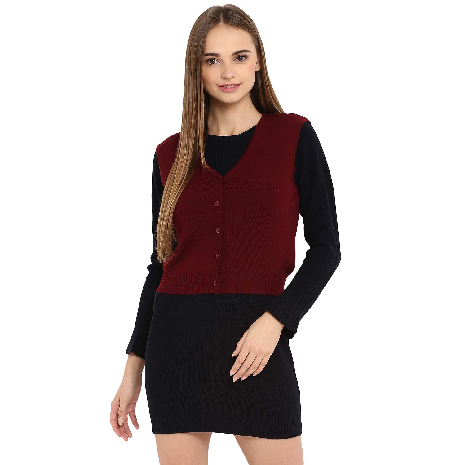 monte carlo maroon pure wool solid sweaters