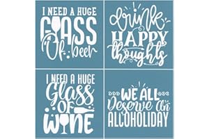 KATUTUDE Reusable Silk Screen Stencils Club Decor Self-Adhesive Silk Screen Transfers Chalk Painting Silk Screen Printing Stencils for DIY Signs or Painting on Wood Chalkboard