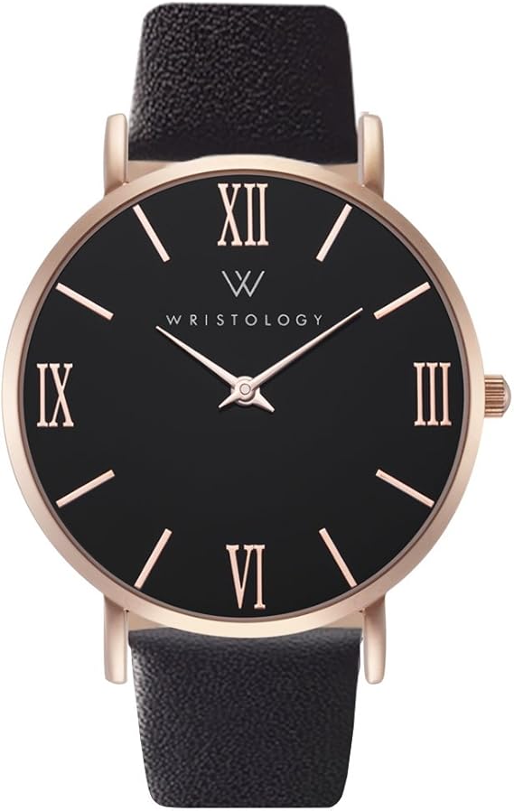 WRISTOLOGY Stella Womens Watch Rose Gold Black Face Roman