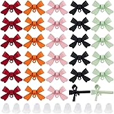 SOFPLATE 40Pcs 5 Colors Bow Earring Post Red Earring Findings with Loop Ear Nuts Black Pink Colorful Alloy Bowknot Tie 925 Sterling Silver Pin Earring Studs for Jewelry Making Earrings DIY Crafts