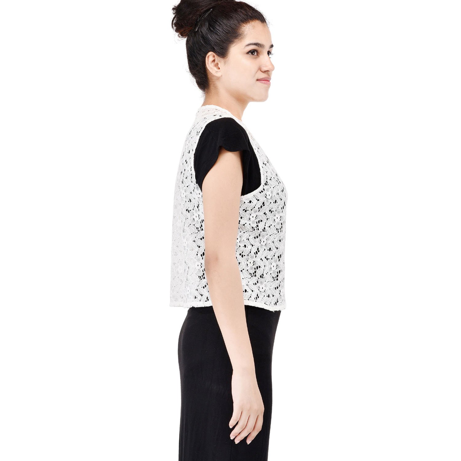 women casual white sheer shrug