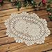 KEPSWET Crochet Lace Placemats Set of 4 Beige Cotton Washable Placemats for Dining Table Oval 10