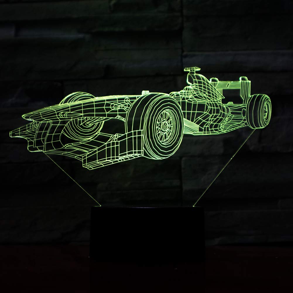 Car Visual 3D Night Lights for Kids Bedroom Desk Table Decoration,7 Colors Changing LED Illusion Lamp，Creative Festival Birthday Children Gift