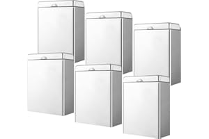 Tioncy 6 Pcs Sanitary Napkin Receptacle, Tampon Disposal Bin Wall Mounted Tampon Holder Stainless Steel Sanitary Napkin Disposal Bins for Home Office Public Restrooms Bathroom (Sliver)