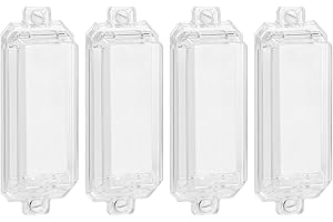 CLYMENE Light Switch Cover Guard, Child Proof Wall Switch Cover Protects Your Lights or Switches from Being Accidentally Turned ON or OFF by Children and Adults, Rocker Style (Clear, 4 Pack)