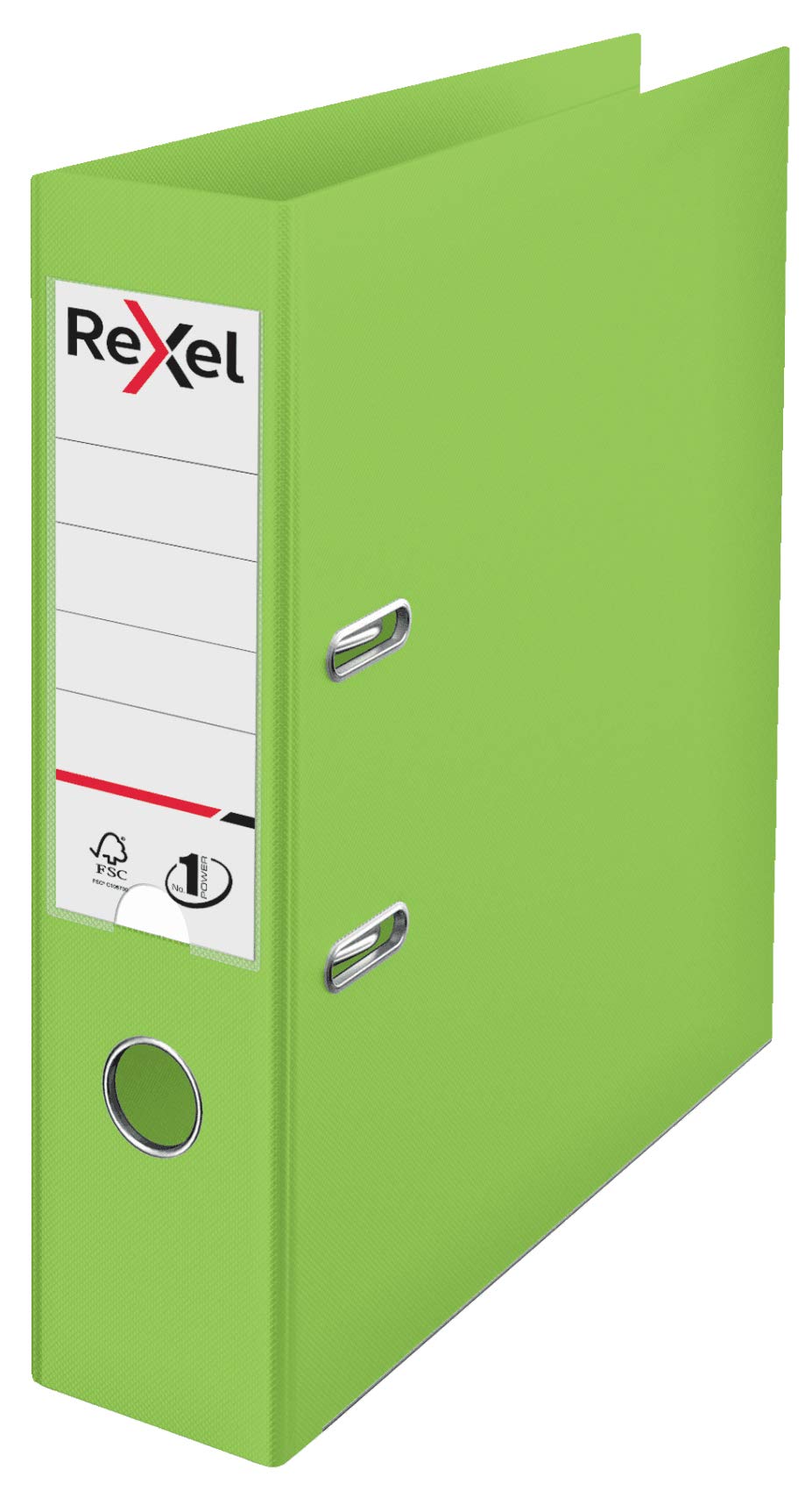 Rexel Choices, A4 Lever Arch File, 75 mm Spine, 500 Sheet Capacity, Plastic Cover, File Folder, 2115505, Light Green