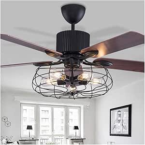 JL-GROUP Ventilador De Techo Vintage De 52"con Luces Y Control Remoto