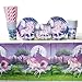 Unicorn Birthday Party Supplies Pack for 16 Guests Includes | 24 Paper Straws, 16 Dessert Plates, 16 Beverage Napkins, 16 Paper Cups, and 1 Table Cover | Unicorn Decorations for Birthday Party