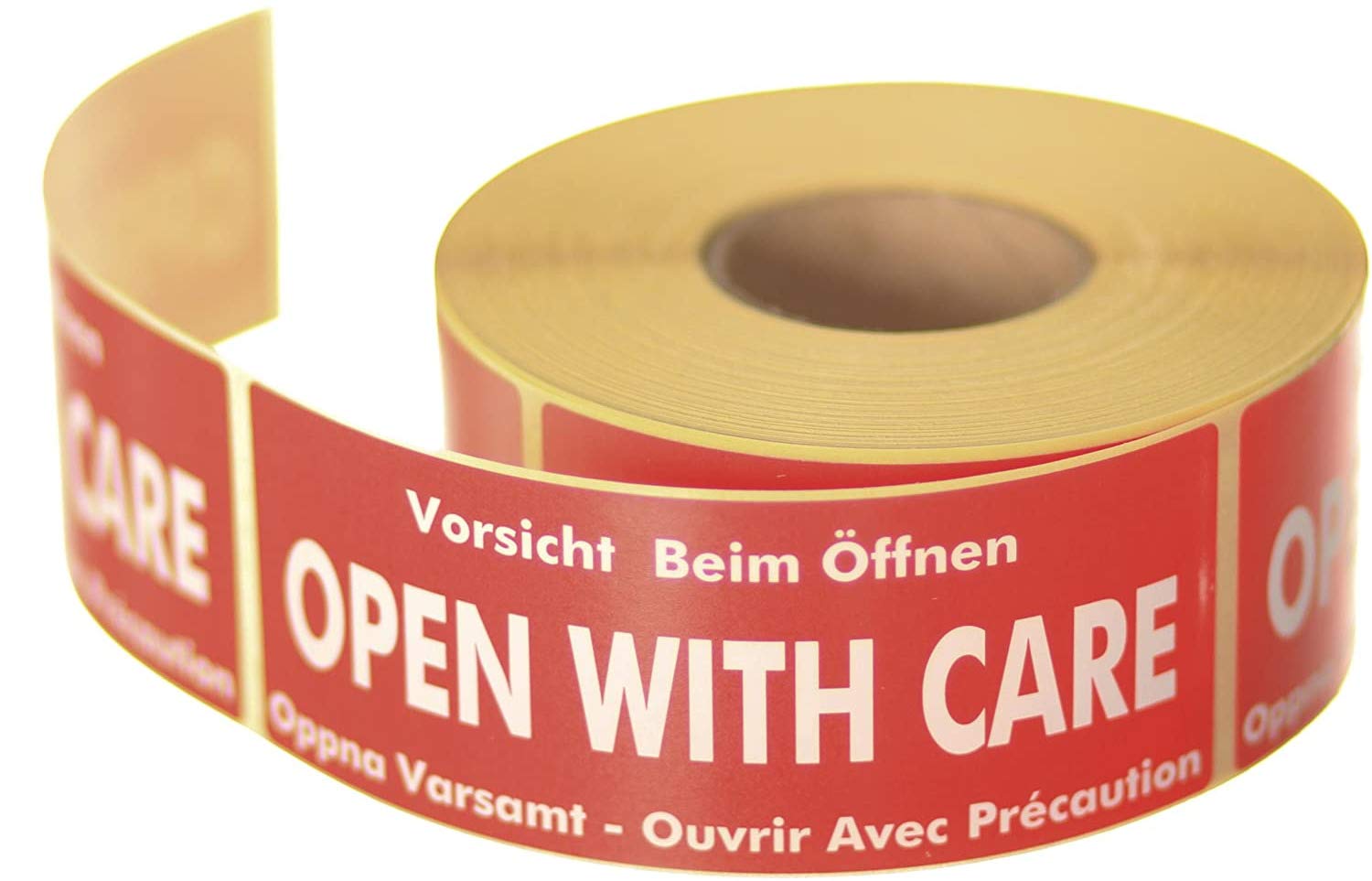 Label Planet® 500 “Open with Care” Packaging Labels (1 Roll), Large Printed Stickers for Mailing Parcels. Multi Language 50 x 136 MM Sticky Easy Peel Parcel Postage Shipping Warning Labelling, SPL004