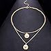 Jovono Boho Multilayered Necklace Star Moon Pendant Jewelry Necklace Chains for Women and Girls (Gold)