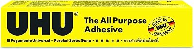 UHU All Purpose Adhesive 125ml Tube - Crystal Clear, Elastic Bond