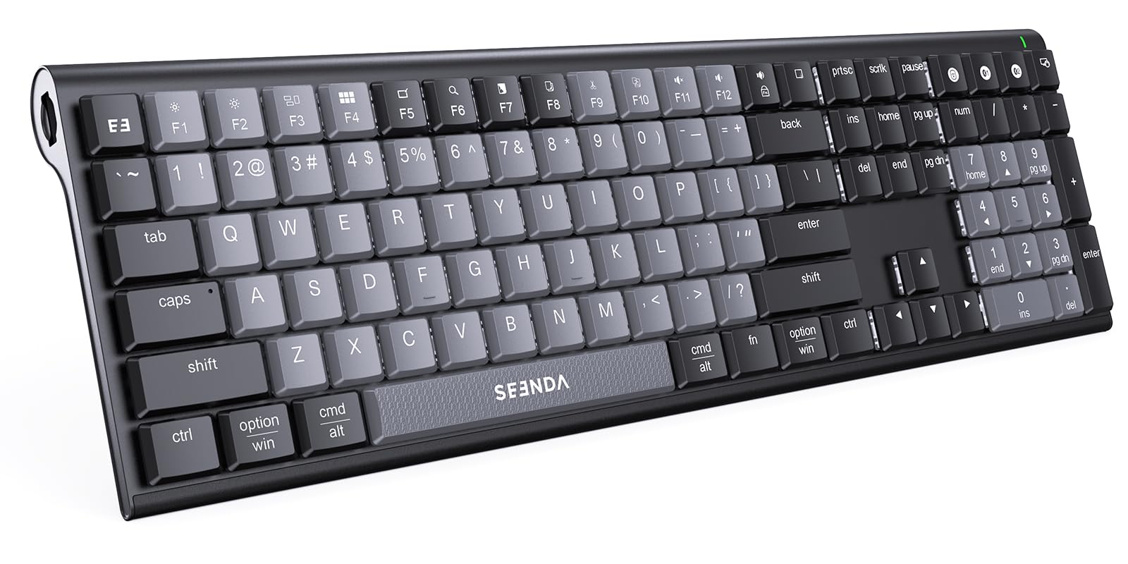Photo 1 of seenda Low Profile Mechanical Keyboard, Multi-Device Mechanical Bluetooth Keyboard Rechargeable, Full Size, Tactile Quiet Switches, for macOS, Windows, Linux, iOS, Android, Metal,? Graphite