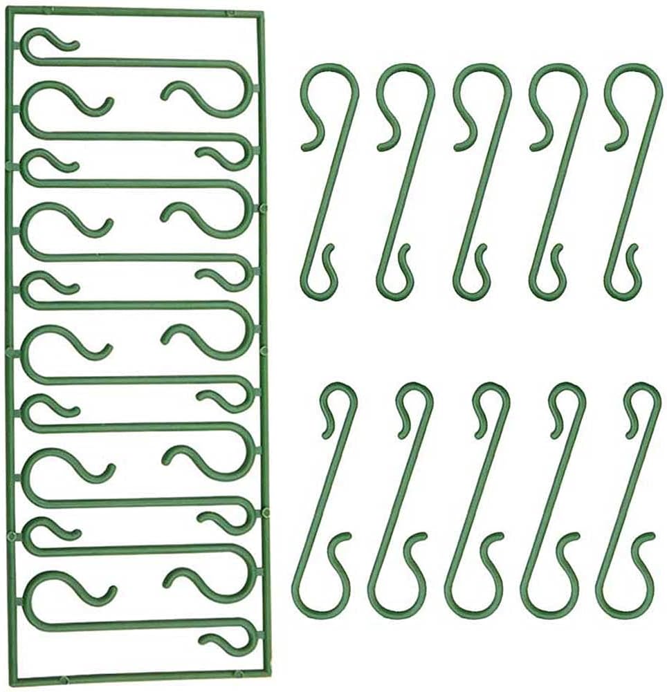 Ornament Hooks - 200 Pcs Christmas Ornament Hooks Plastic S Shaped Christmas Tree Hooks Ornament Hangers for Christmas Tree Decoration (Green)