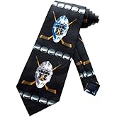 Steven Harris Hockey Necktie Pucks Sticks Helmets Players Nets Neck Ties