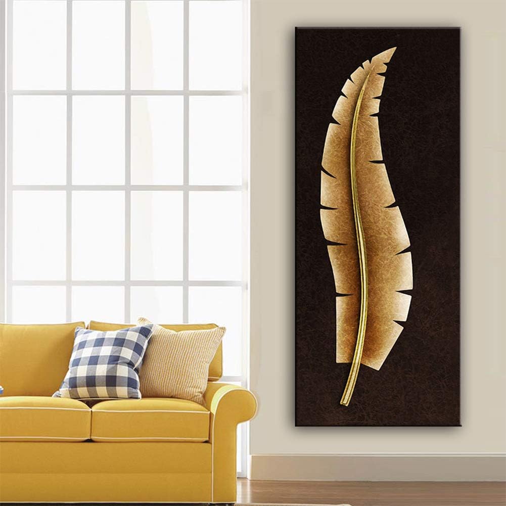 KKJJ Canvas Feather Wall Art Modern Mural